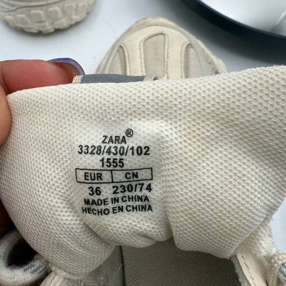 Zara Beige and Gray Athletic Sneakers - Picture 7 of 9